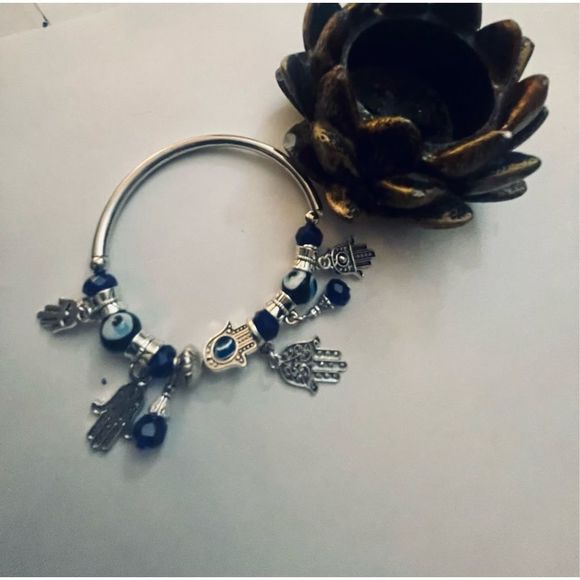 Silver BOHO BEAD CHARM BRACELET - Picture 2 of 5